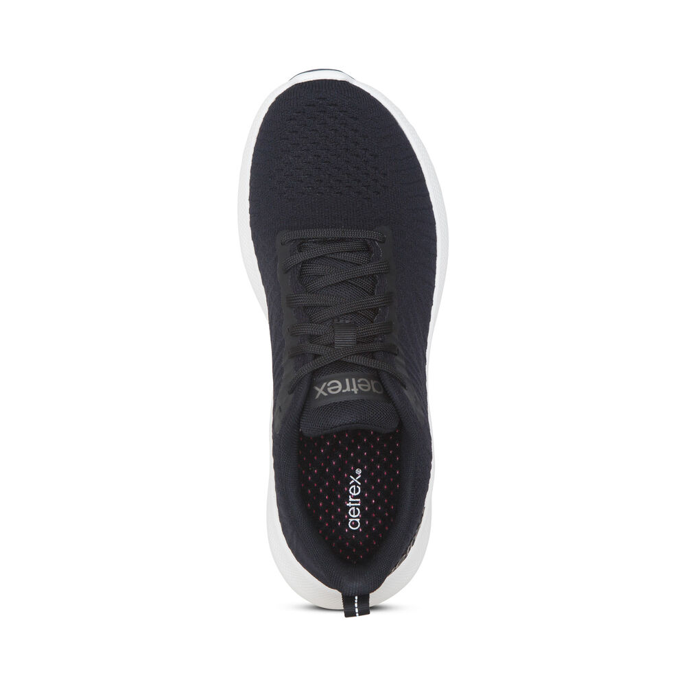 Aetrex Women's Emery Arch Support Sneakers - Black | USA KW1M4CG